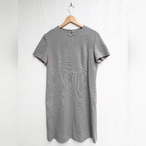 Vintage 1960s The American Way With Wool Gray 100%  Wool Mod Style Dress Size 14